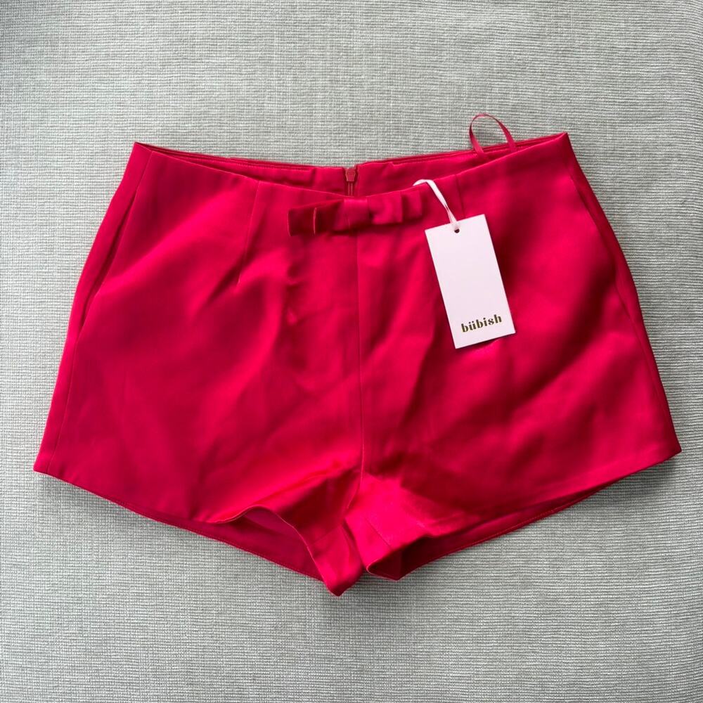 Bubish red satin shorts with